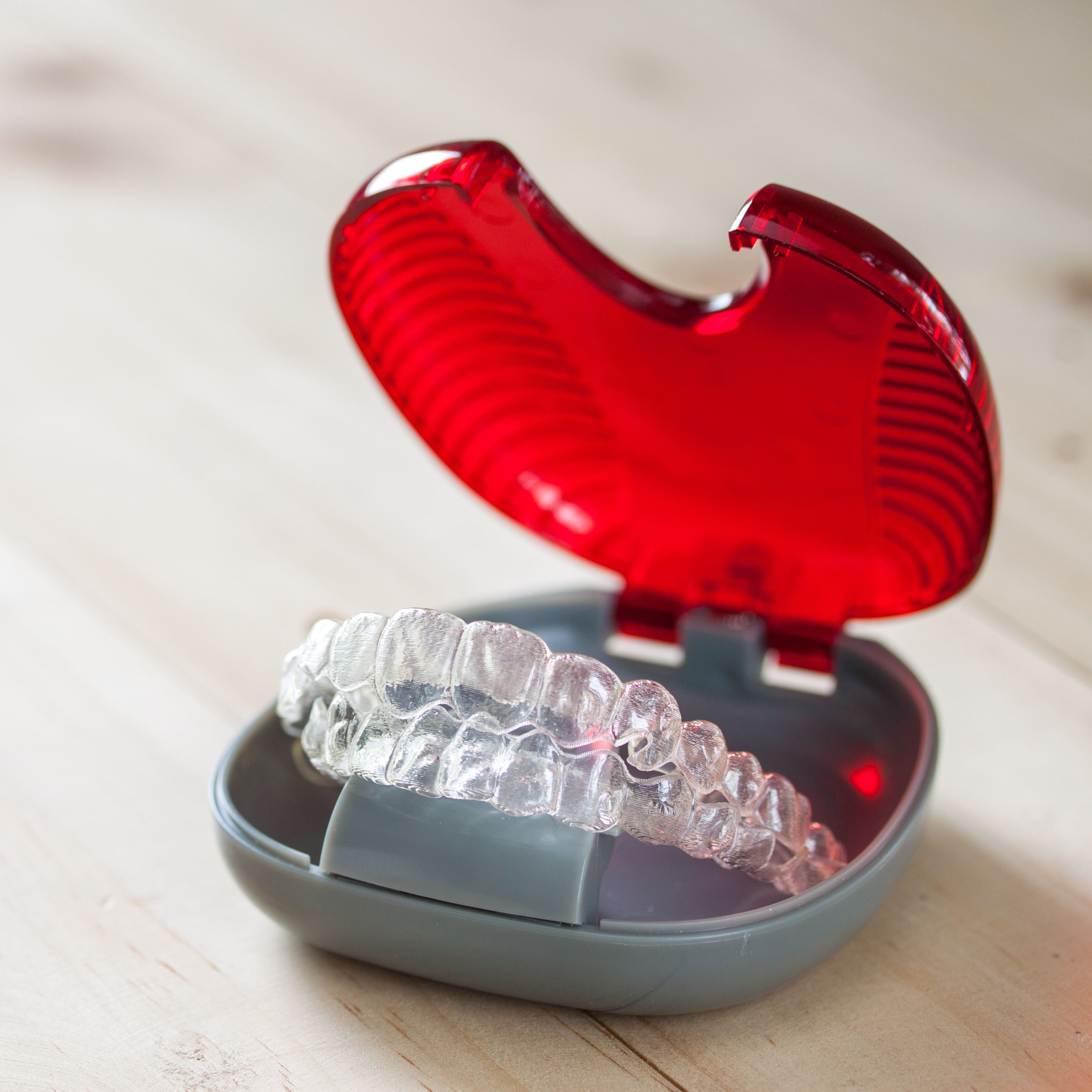 clear aligners in a case